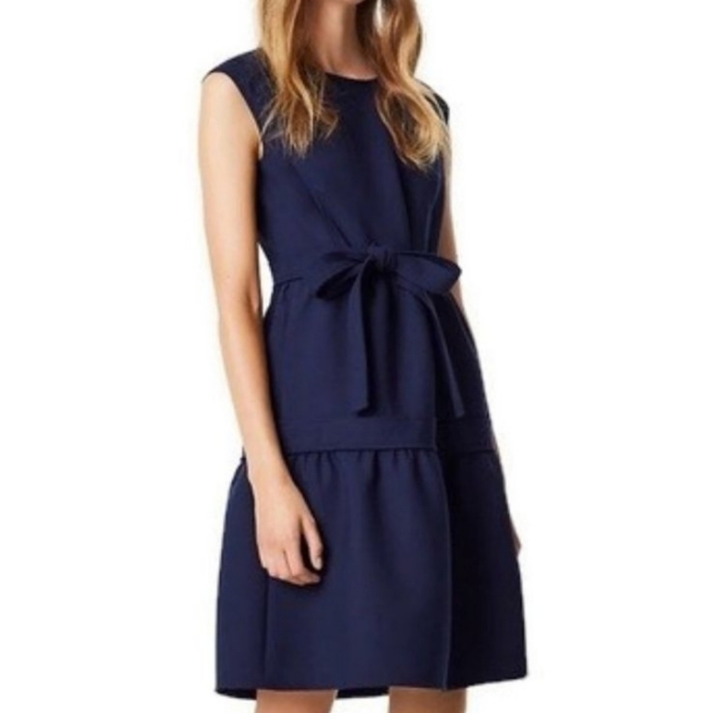 Tory Burch Navy Blue Bow Midi Dress - Picture 2 of 13